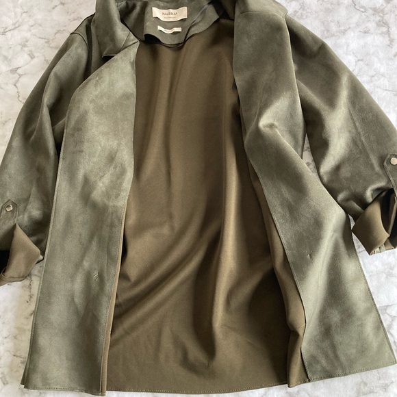 Olive green suede feel jacket - Picture 2 of 7
